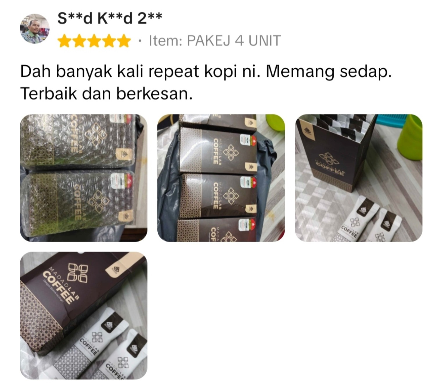 Screenshot ulasan pelanggan MadadLab Coffee 02