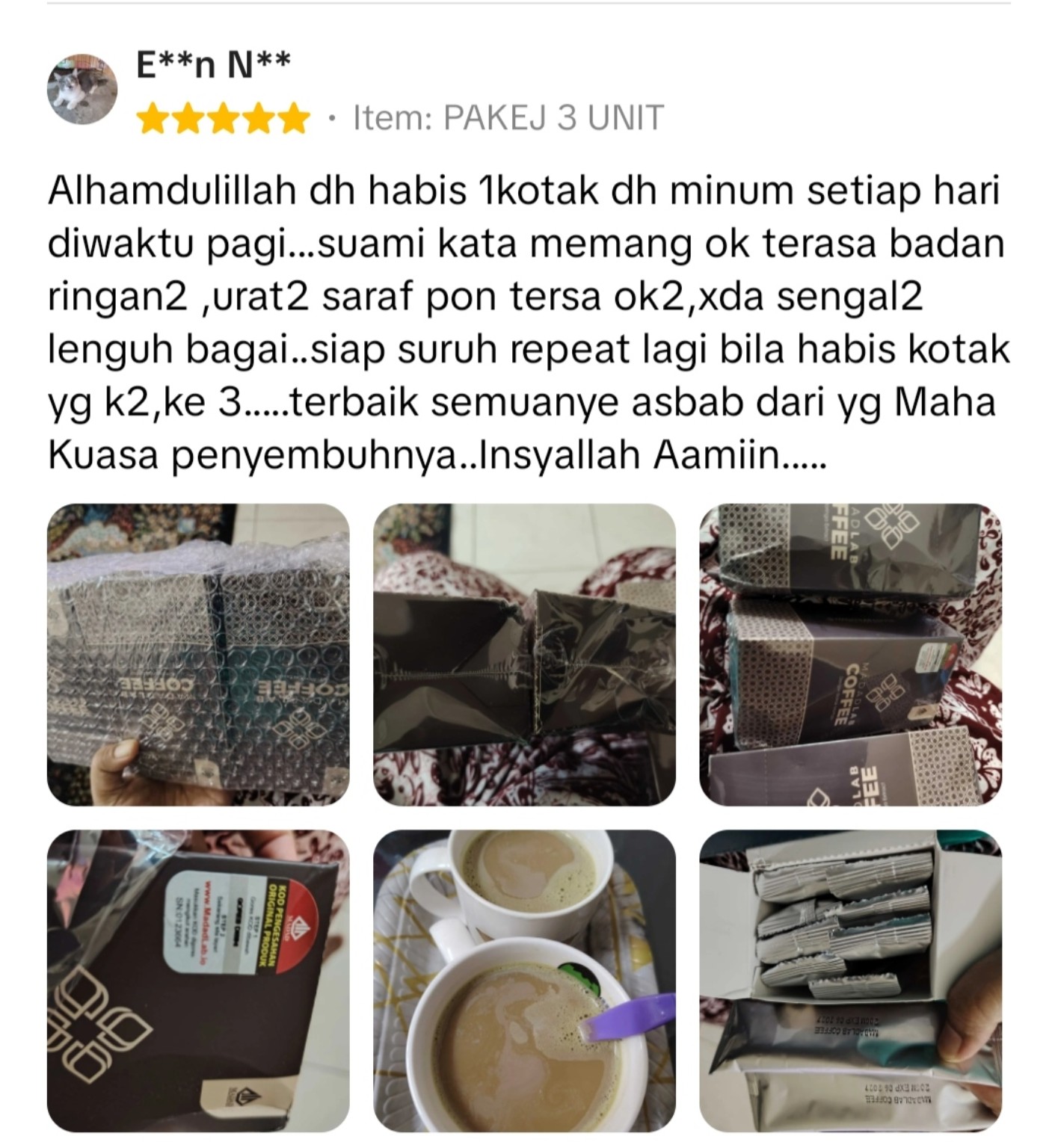 Screenshot ulasan pelanggan MadadLab Coffee 07
